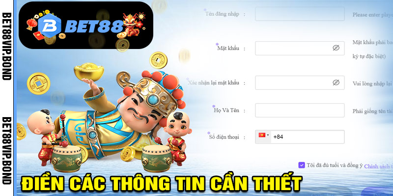Điền các thông tin đang ký cần thiết