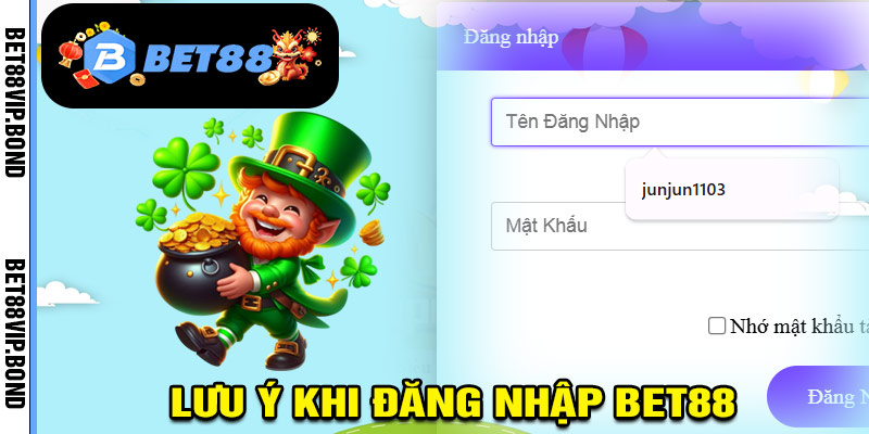 Lưu ý khi đăng nhập bet88