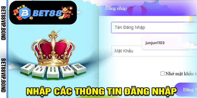 Nhập các thông tin đăng ký chính xác